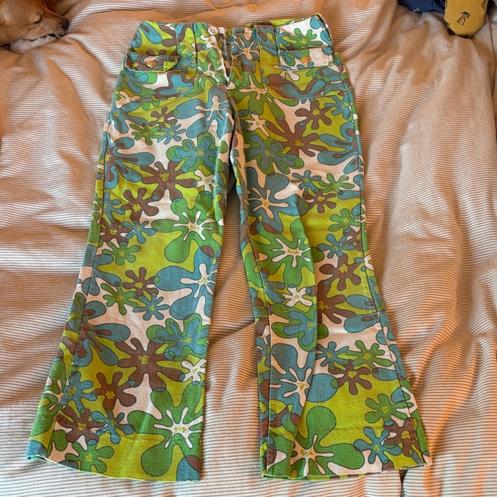 Vintage Floral Patterned Pants